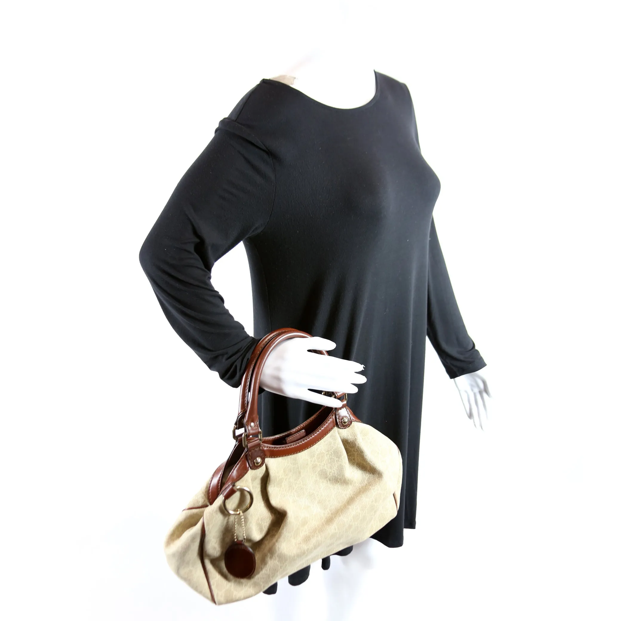 211944 Sukey GG Leather Medium Beige