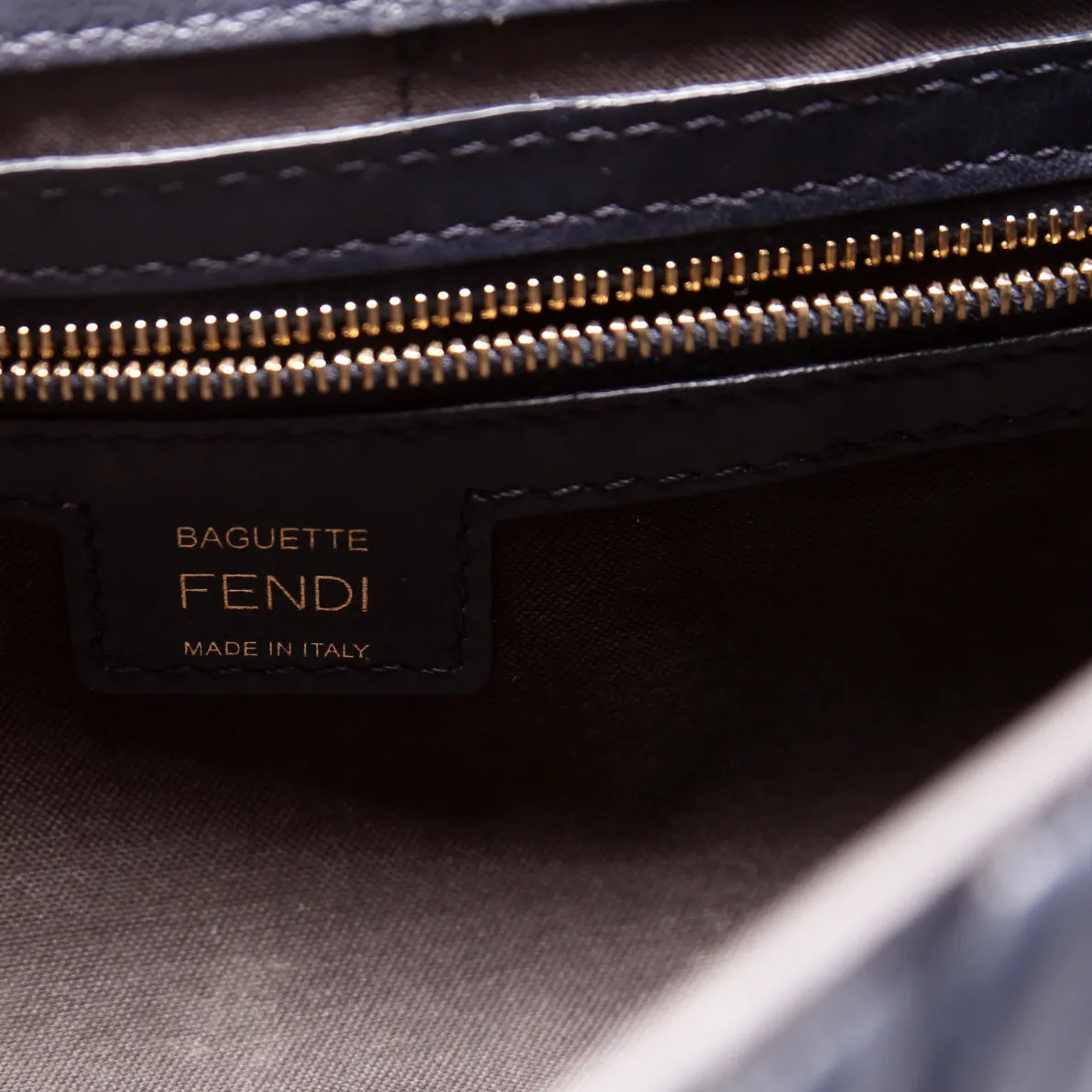 Baguette FF Embossed Nappa Navy