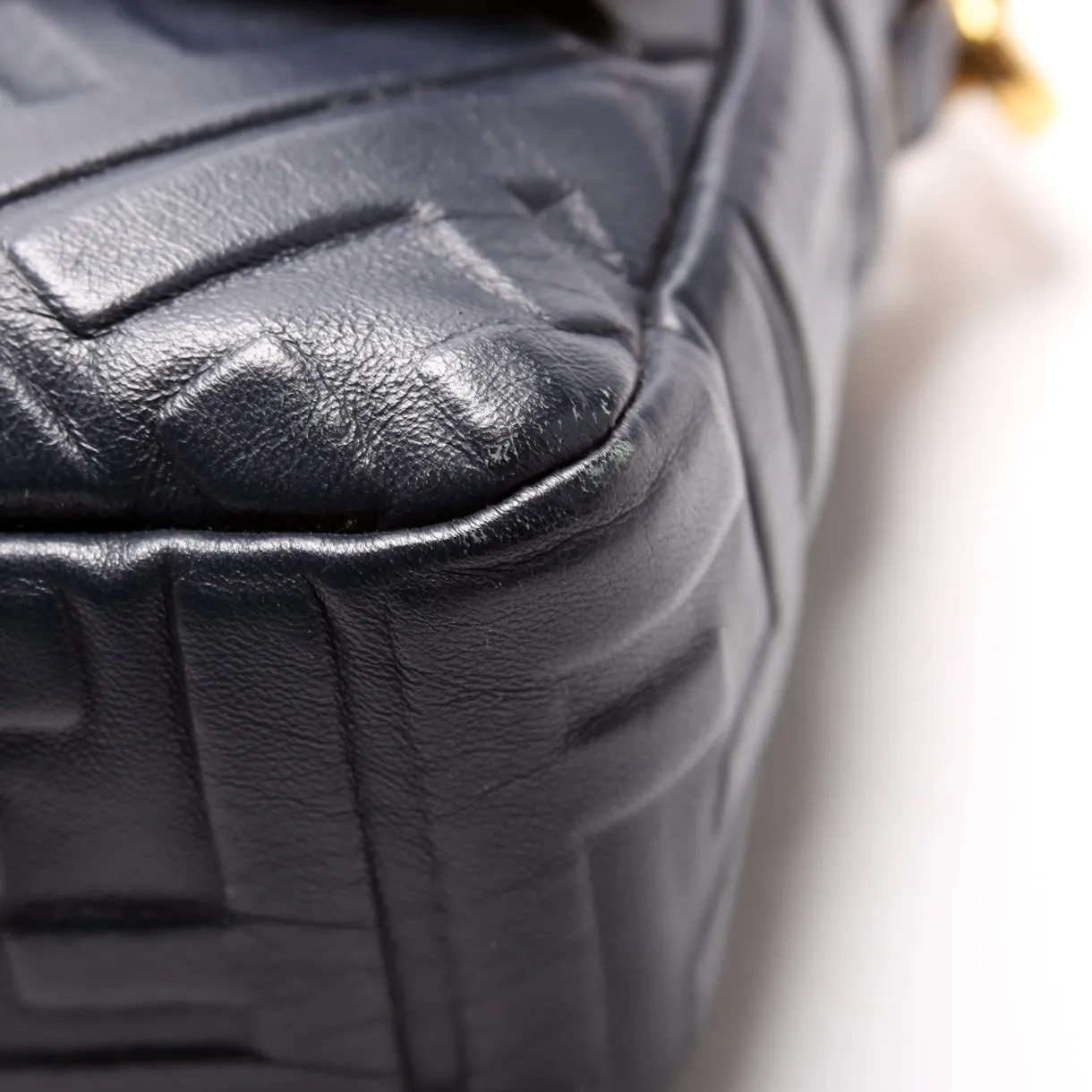 Baguette FF Embossed Nappa Navy