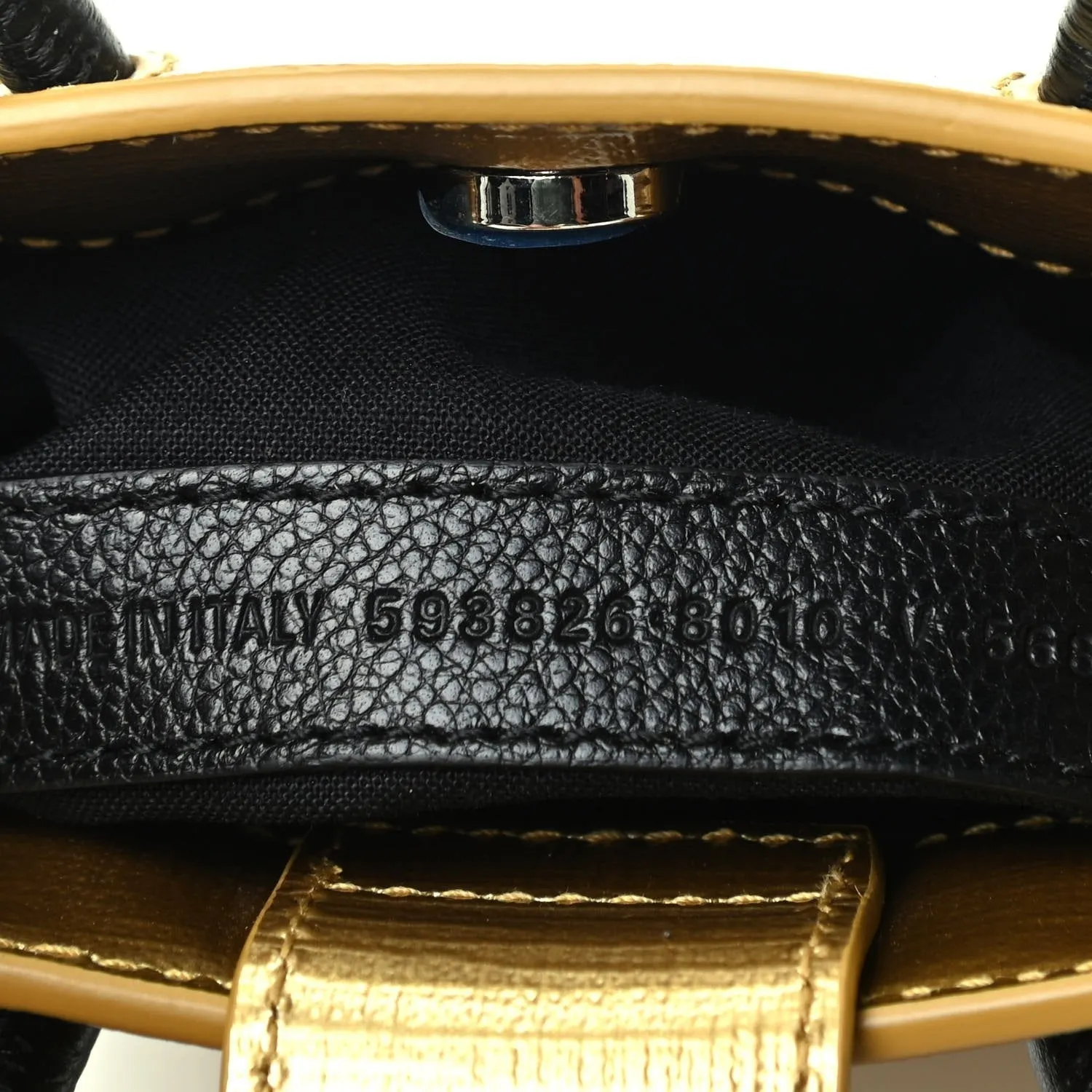 Balenciaga Gold Calfskin Leather Shopper Cross Body Bag 593826