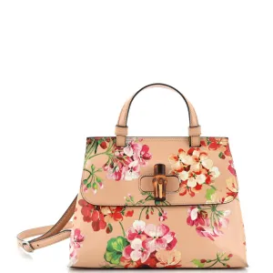 Bamboo Daily Top Handle Bag Blooms Print Leather Small