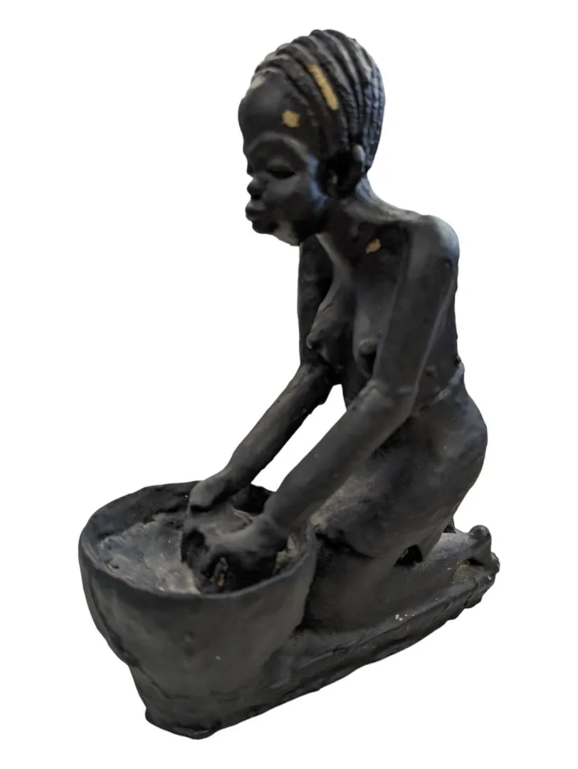 Beautiful African Cast Sculpture-Woman