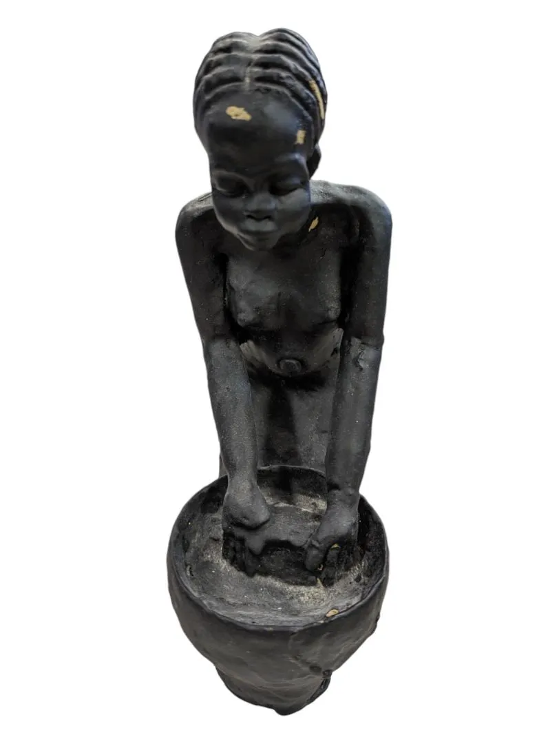 Beautiful African Cast Sculpture-Woman