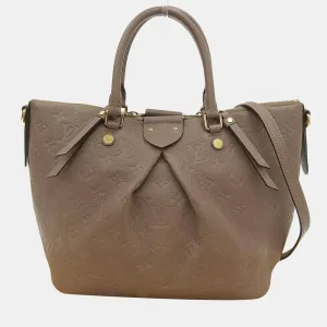 Beige Monogram Empreinte Leather Mazarine MM Top Handle Bag