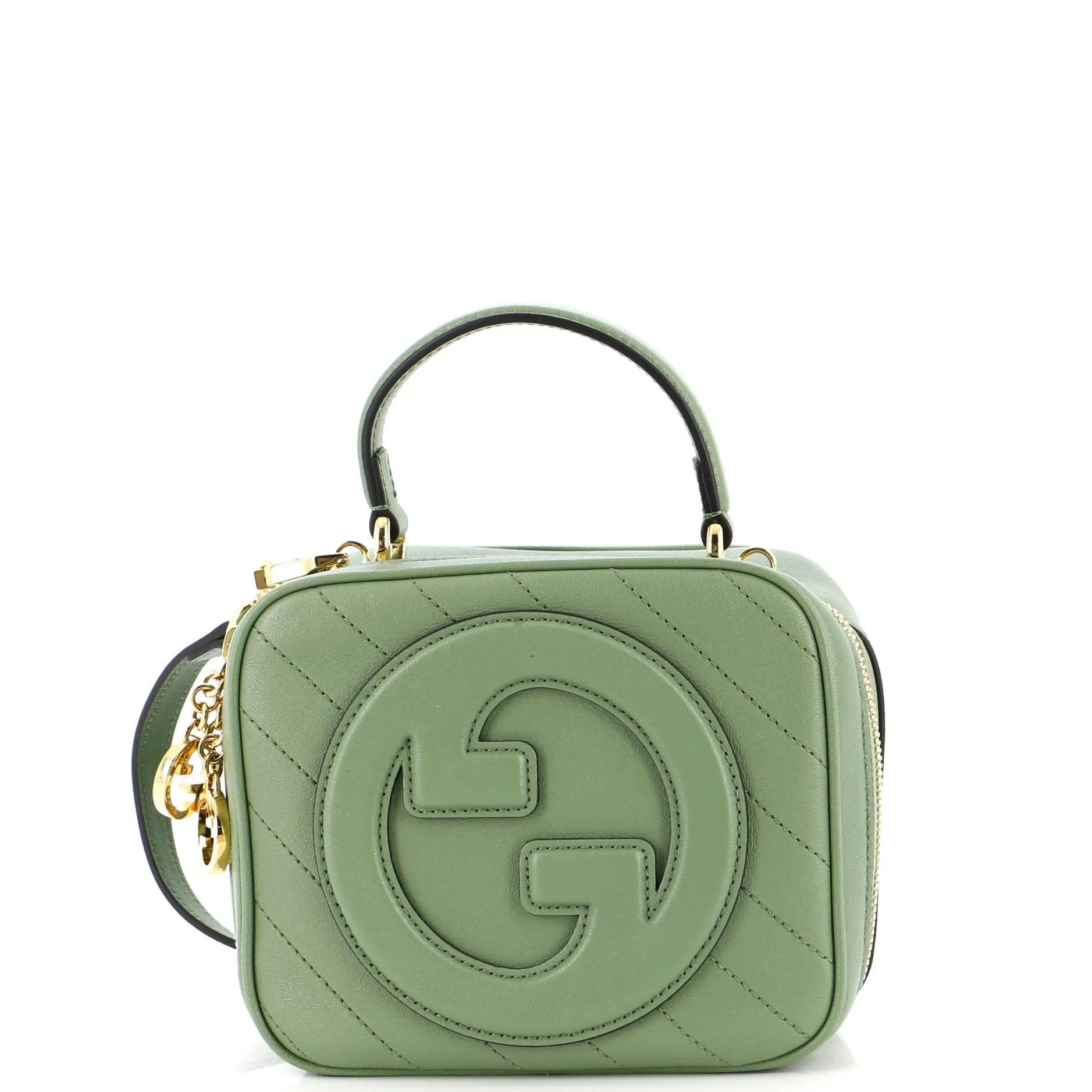 Blondie NM Top Handle Shoulder Bag Diagonal Quilted Leather