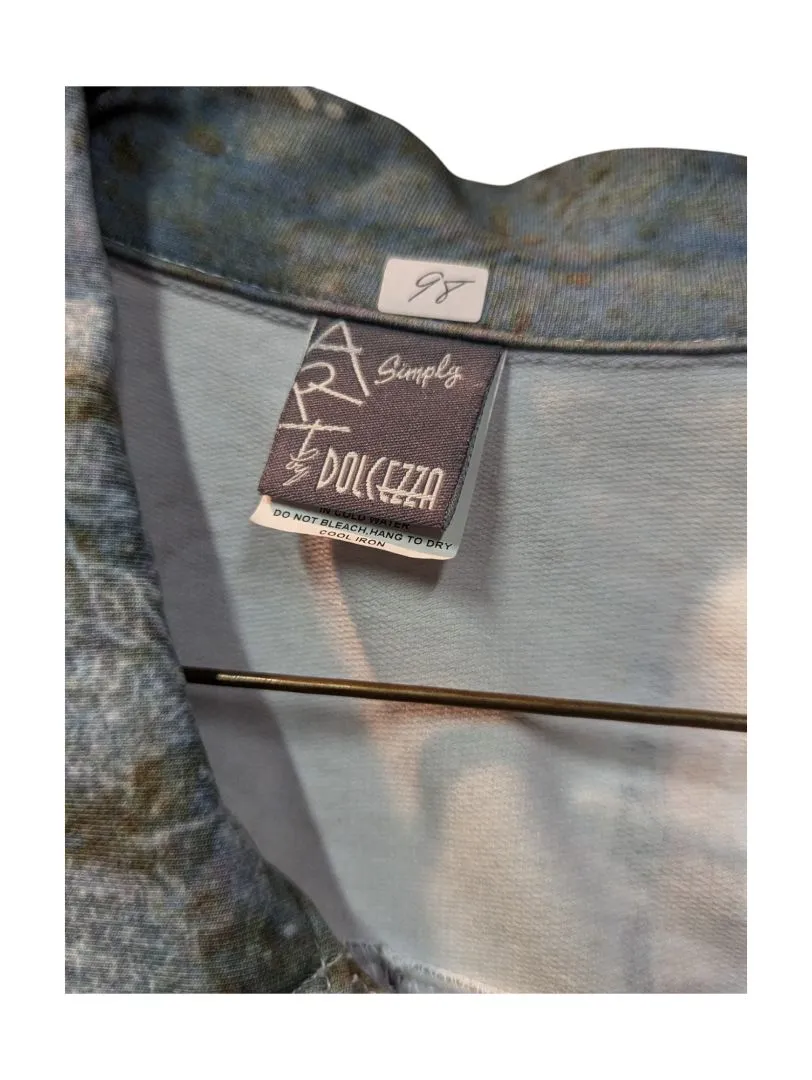 Brown and Blue Letter Print Denim Jacket Dolcezza Size S