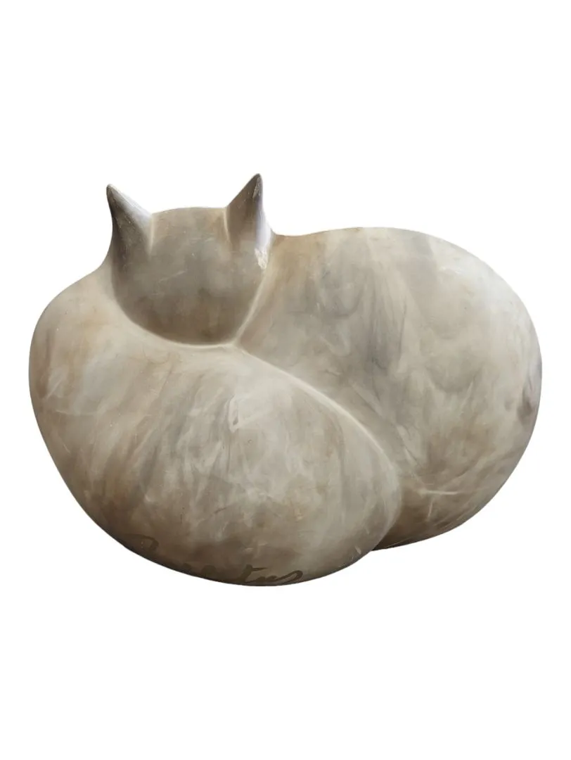 Ceramic and Gold Cat Figurine