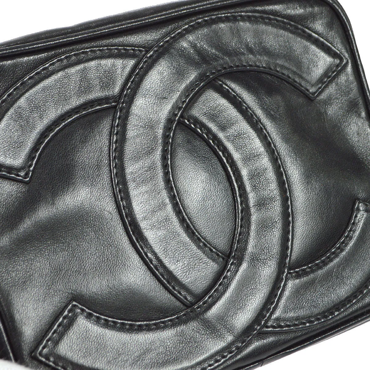 CHANEL 1986-1988 Camera Bag Mini Black Lambskin