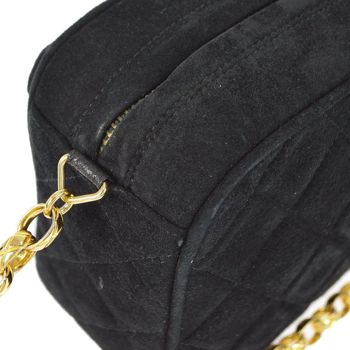 CHANEL 1994-1996 Pocket Camera Bag Mini Black Suede