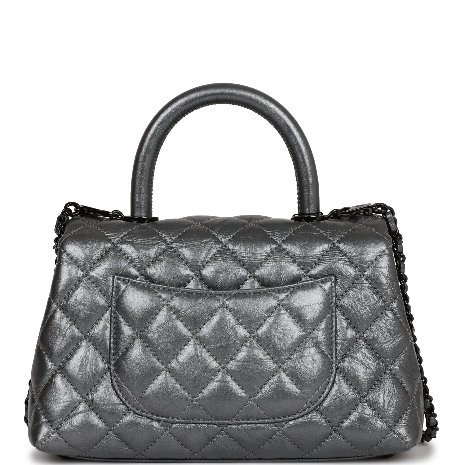 Chanel Small Coco Handle Flap Bag So Black Calfskin Black Hardware