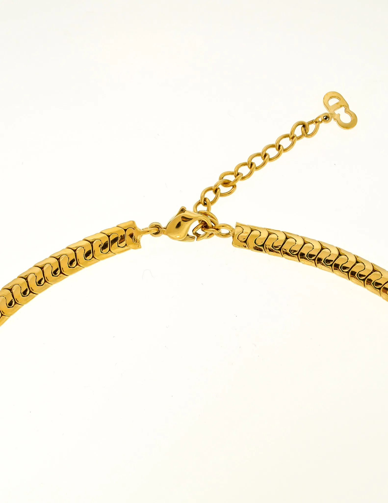 Christian Dior Vintage Black & Gold Rhinestone Enamel Necklace