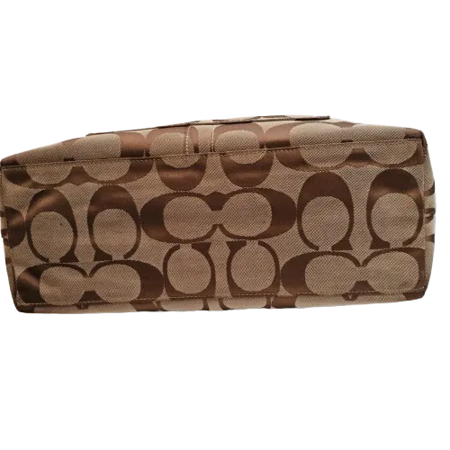 COACH Large Signature Print Zippered Tote Bag 11692