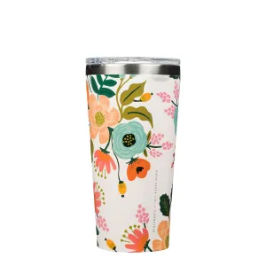 Corkcicle Rifle Paper Tumbler Insulated Stainless Steel Coffee Cup Cream Lively Floral