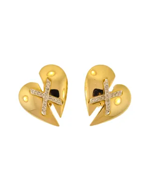 Courrges Vintage Gold Broken Heart Earrings