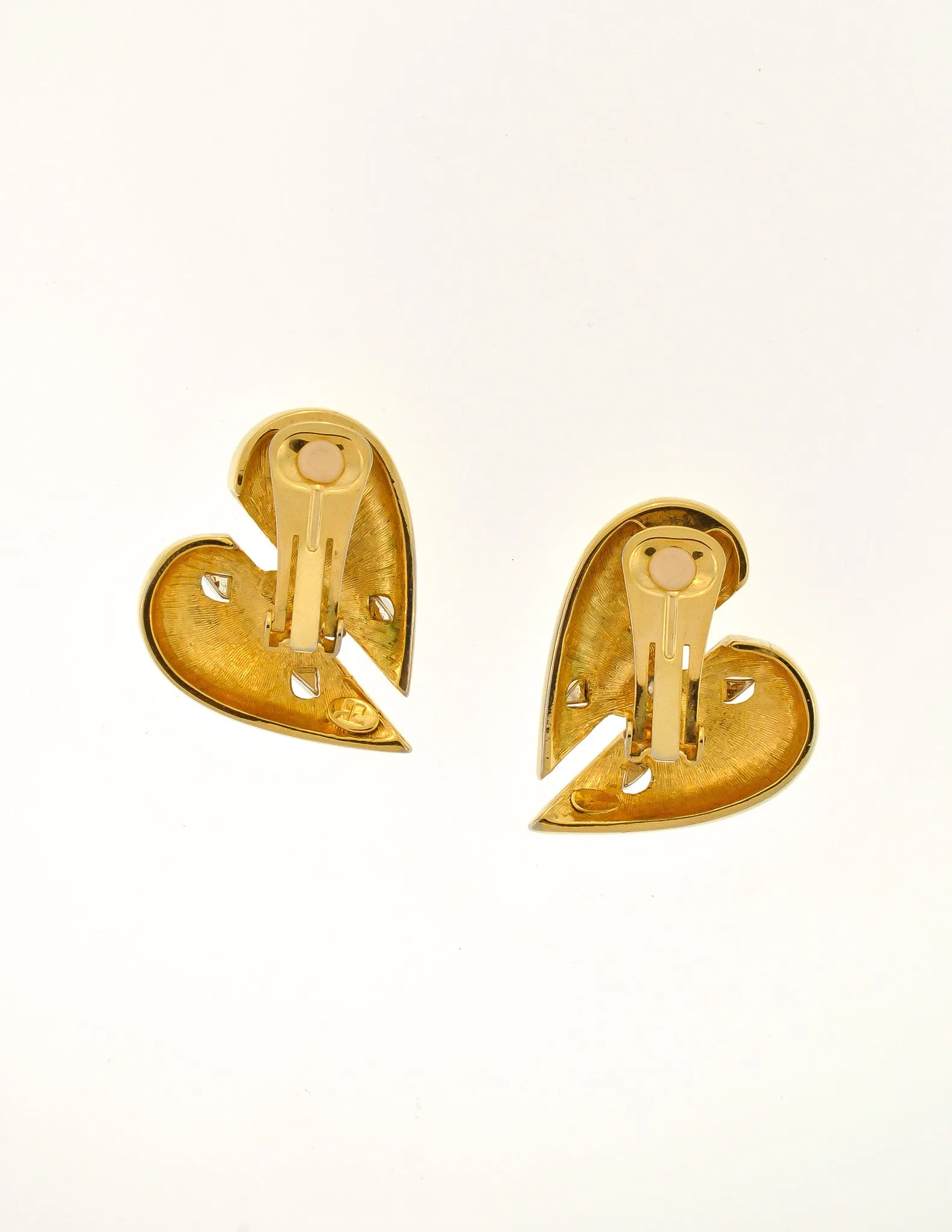 Courrges Vintage Gold Broken Heart Earrings