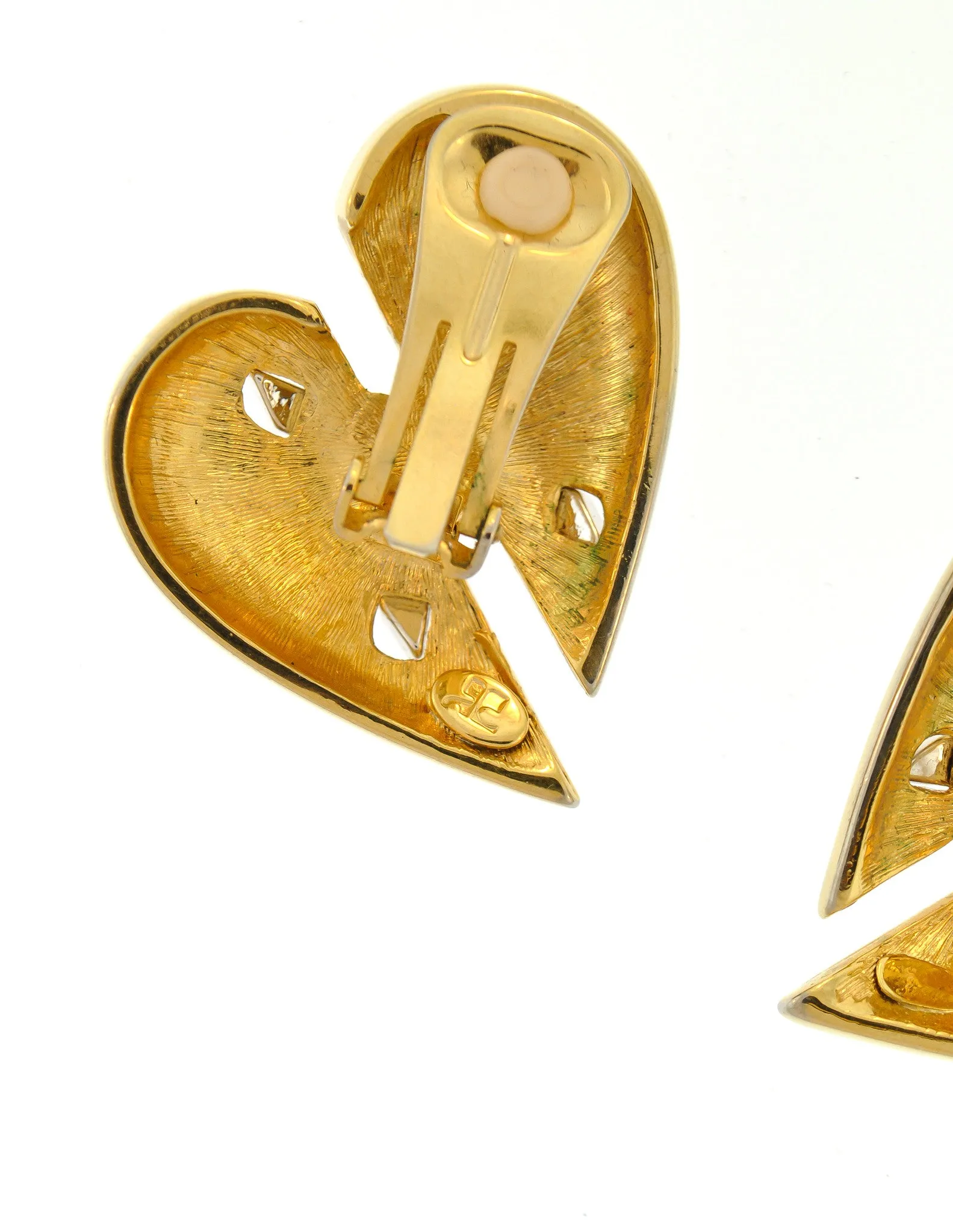 Courrges Vintage Gold Broken Heart Earrings