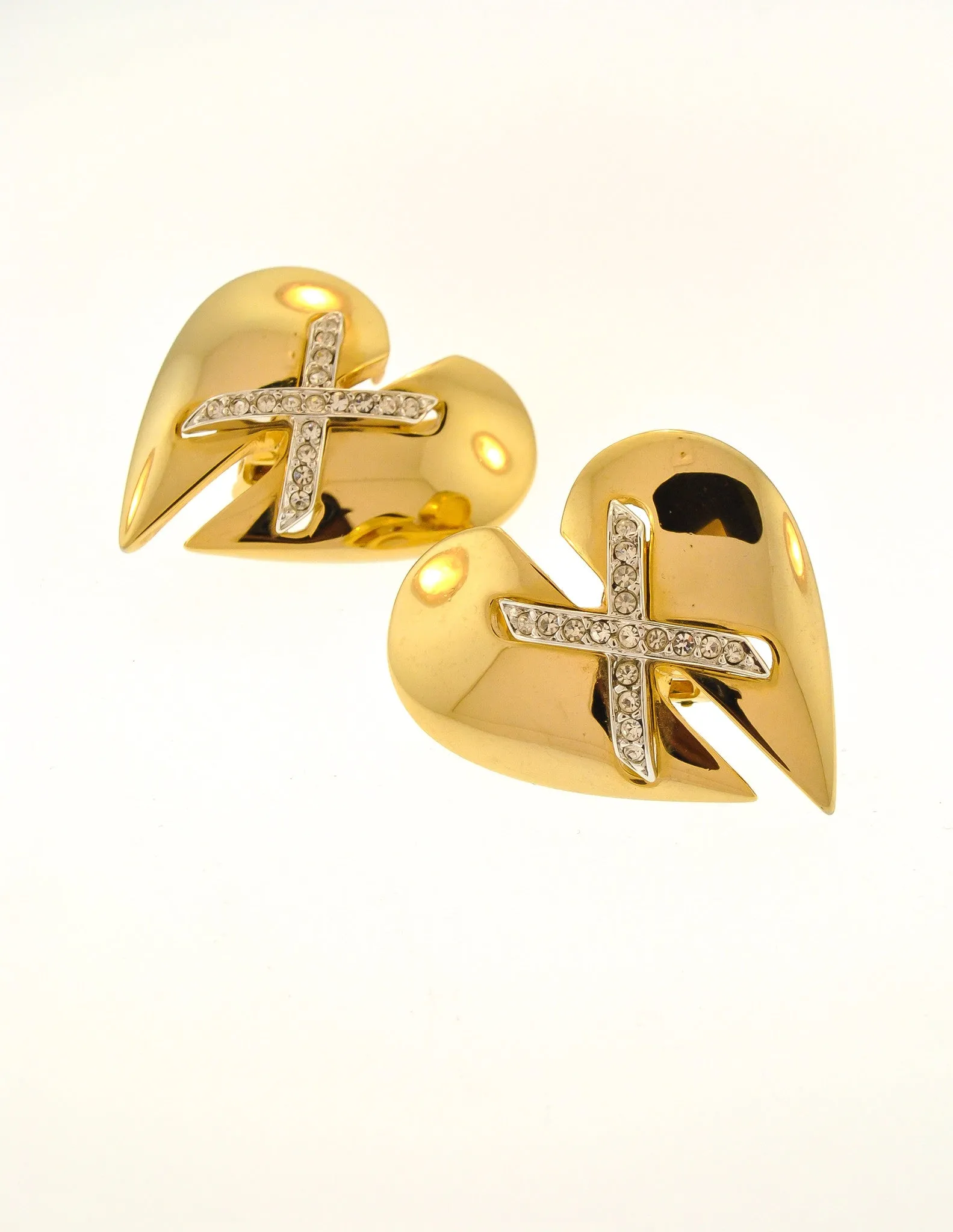 Courrges Vintage Gold Broken Heart Earrings