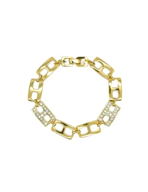 Givenchy Gold Rhinestone Link Bracelet