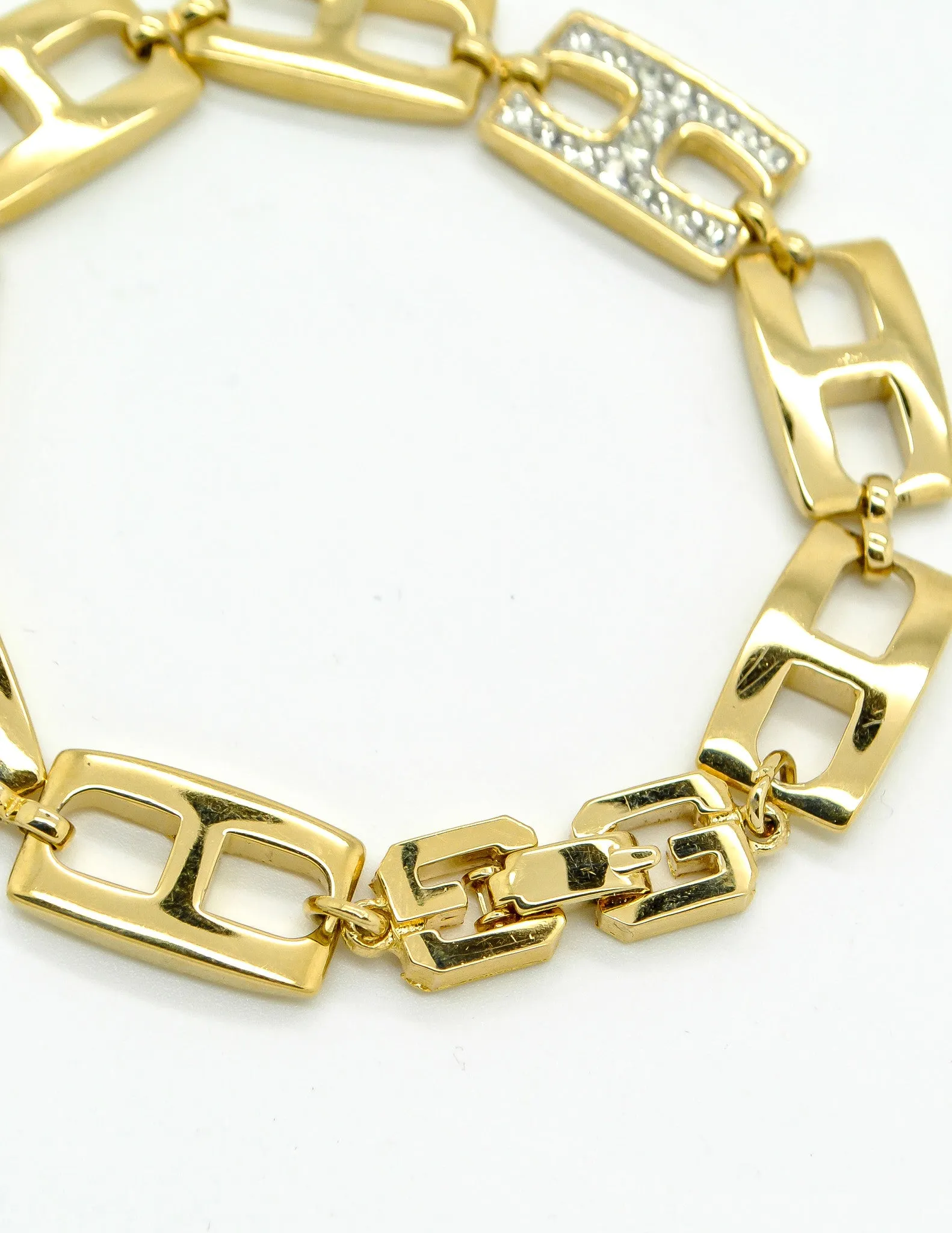 Givenchy Gold Rhinestone Link Bracelet