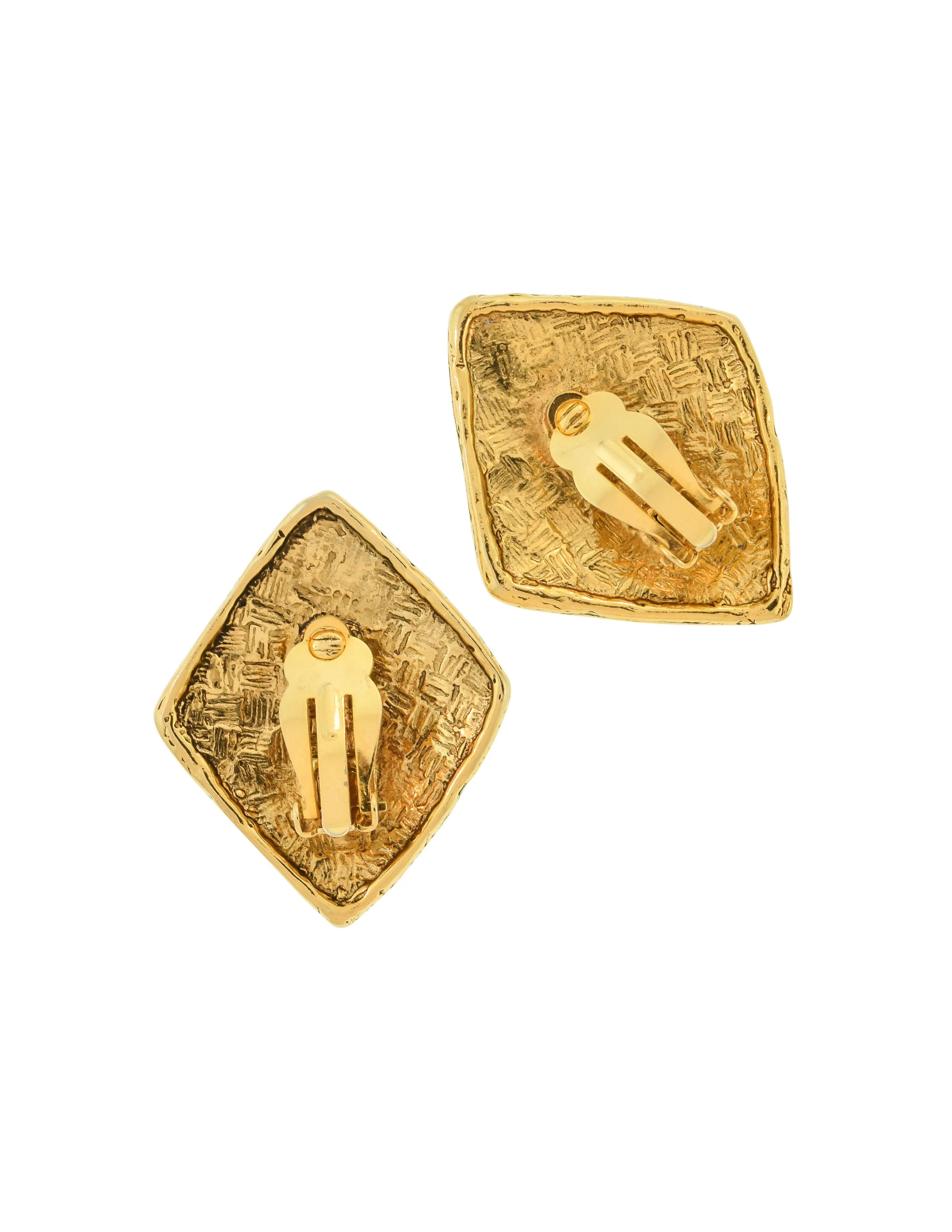 Givenchy Vintage Gold Statement Namesake Diamond Shaped Earrings