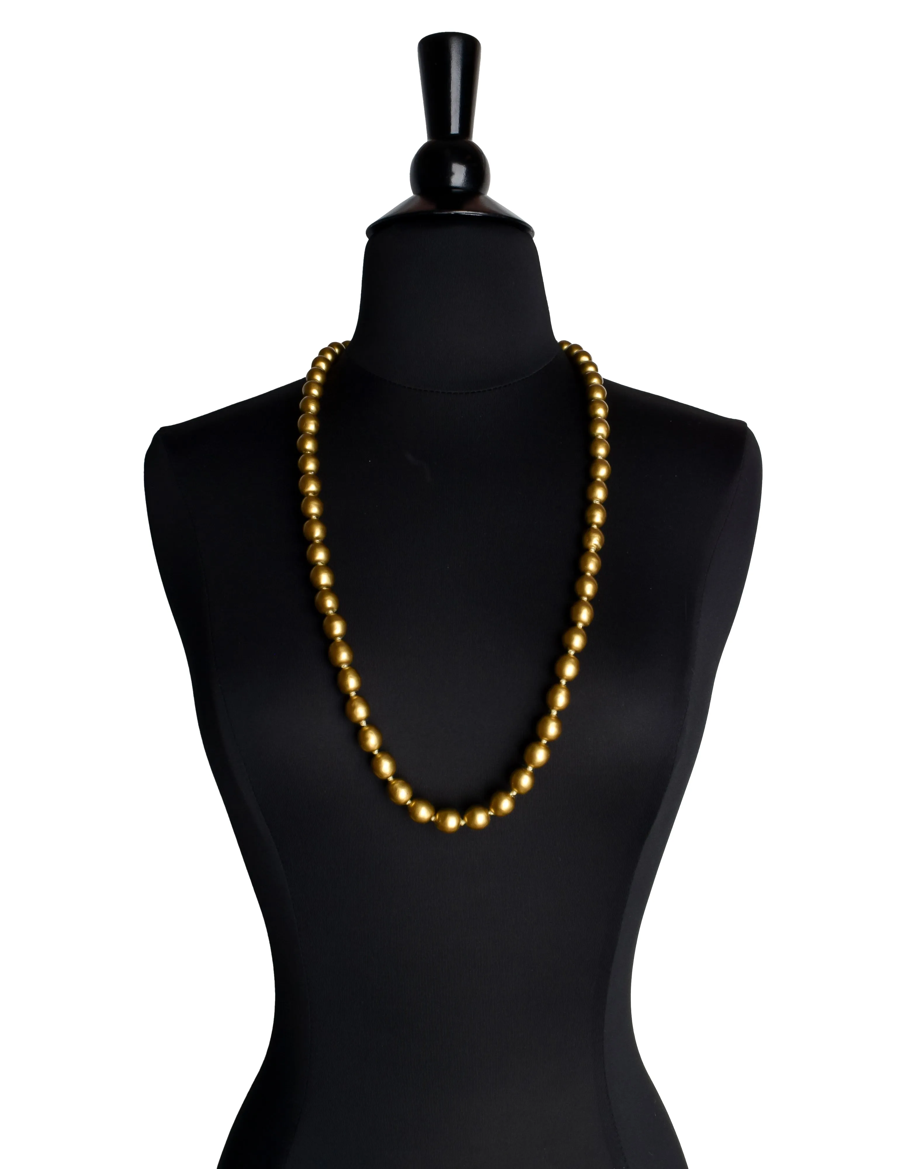 Karl Lagerfeld Vintage Bronzed Baroque Pearl Long Necklace