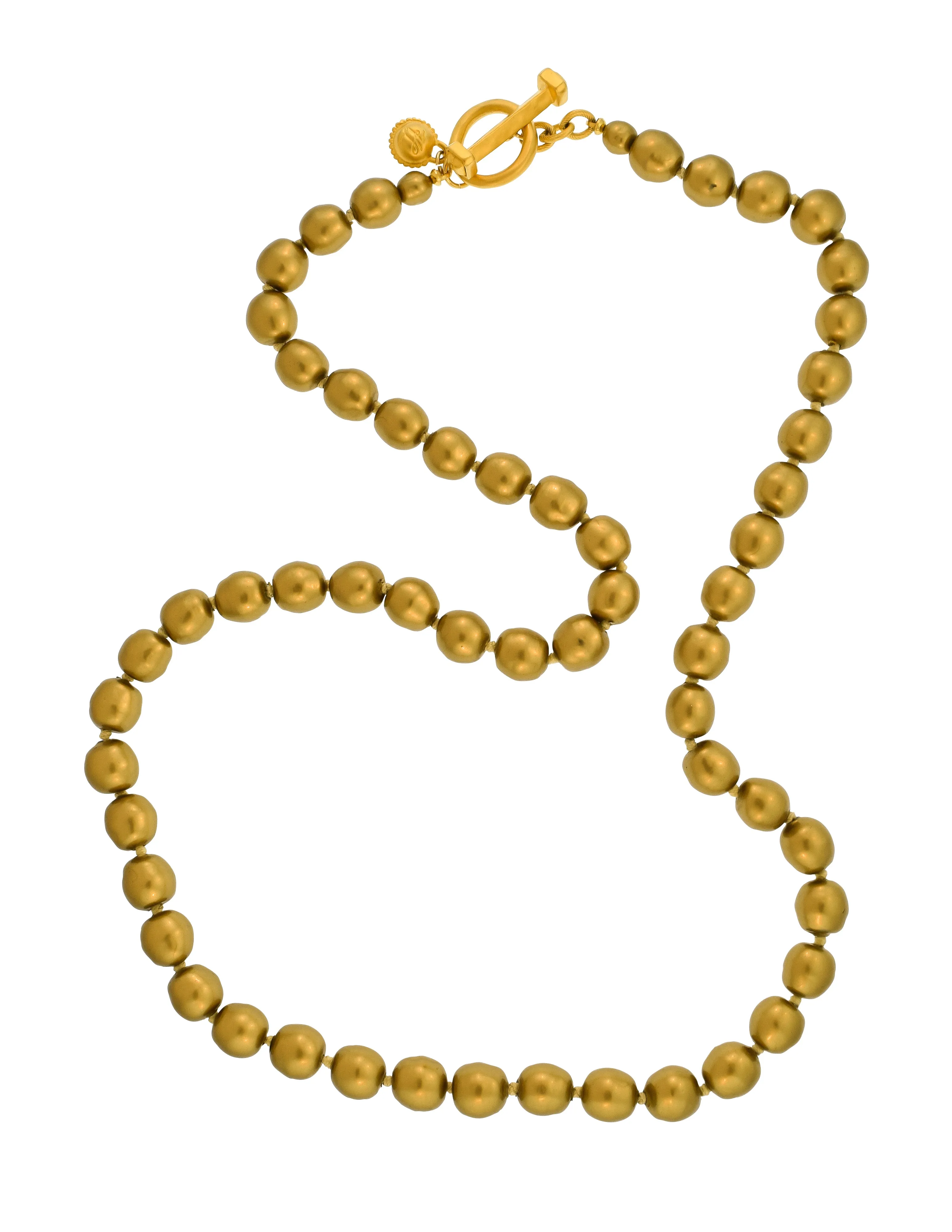 Karl Lagerfeld Vintage Bronzed Baroque Pearl Long Necklace