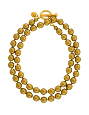 Karl Lagerfeld Vintage Bronzed Baroque Pearl Long Necklace
