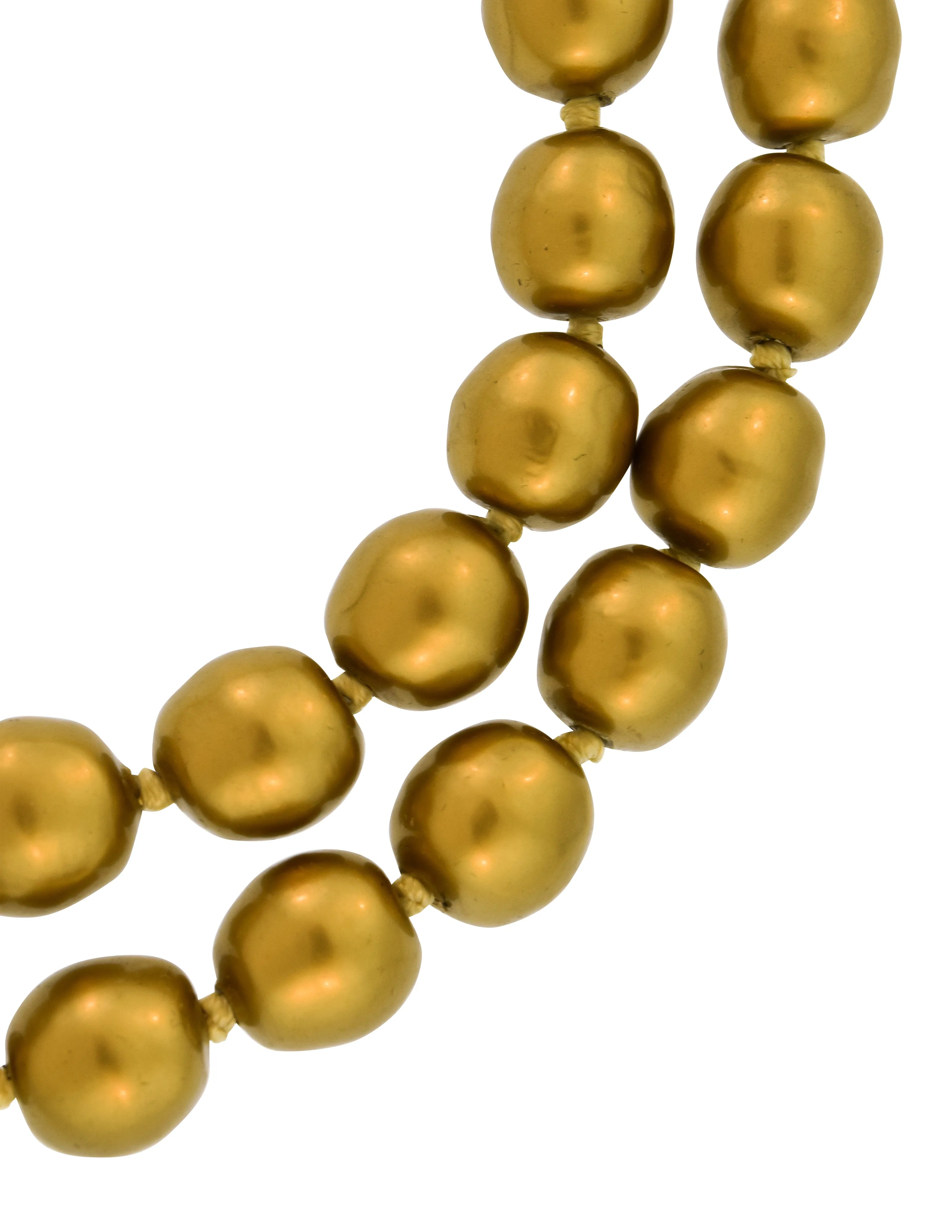 Karl Lagerfeld Vintage Bronzed Baroque Pearl Long Necklace