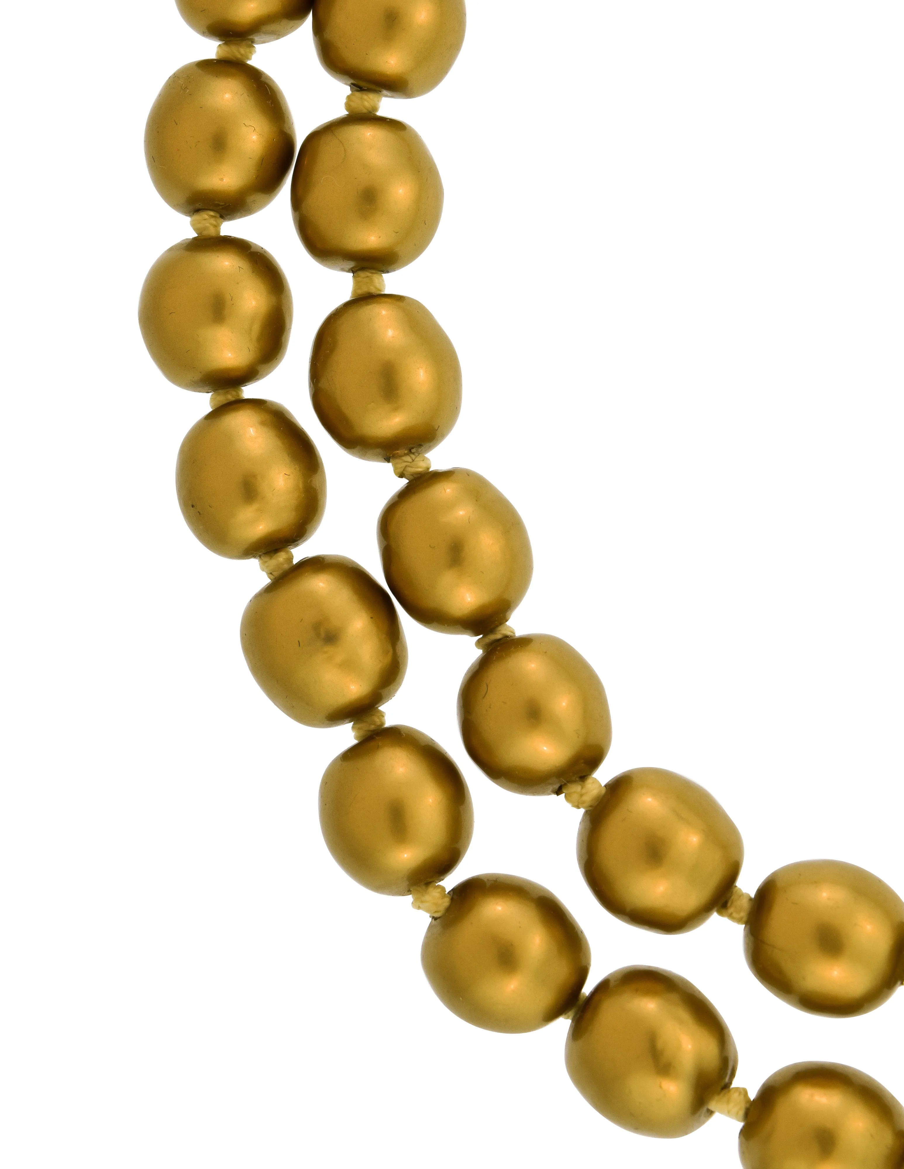 Karl Lagerfeld Vintage Bronzed Baroque Pearl Long Necklace