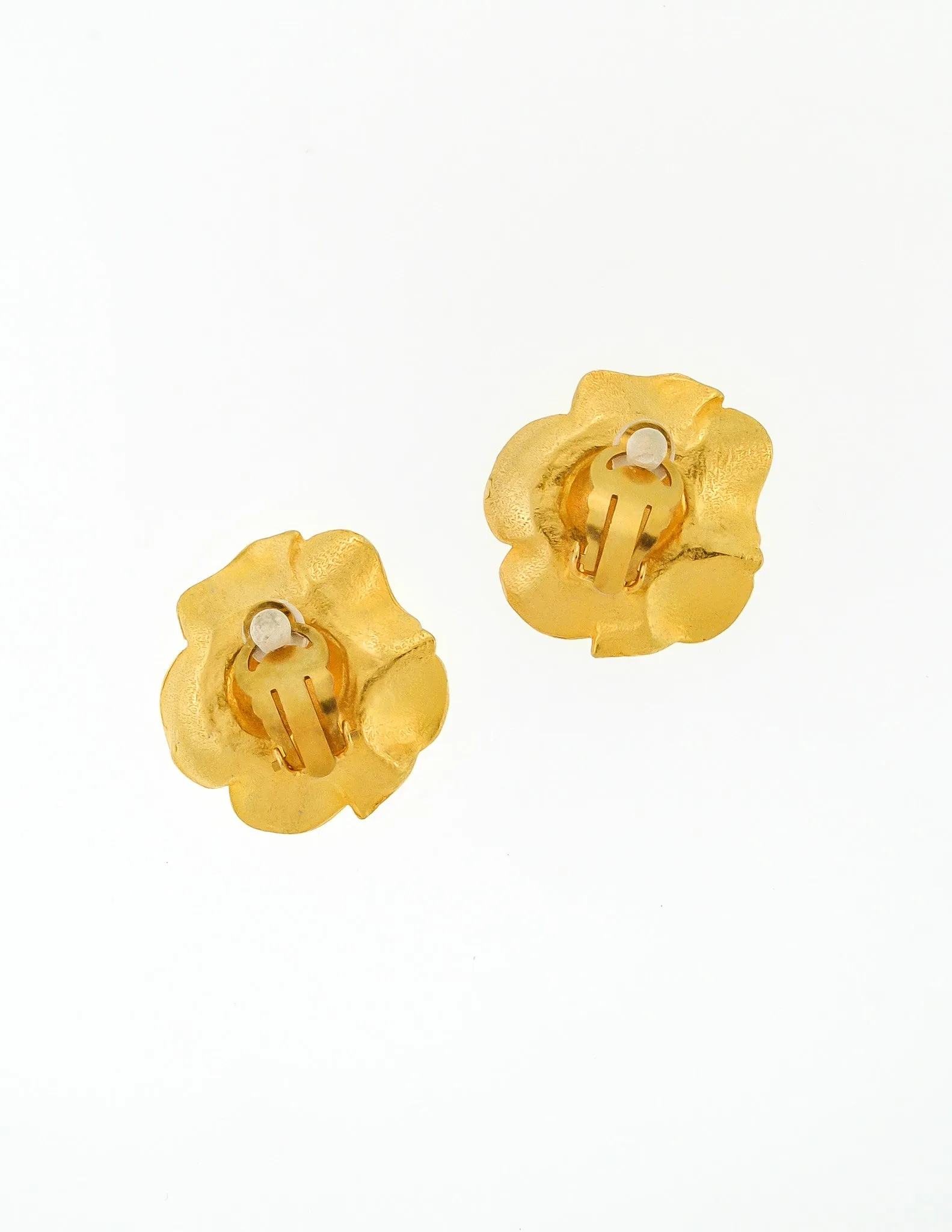 Kenzo Vintage Gold Flower Earrings
