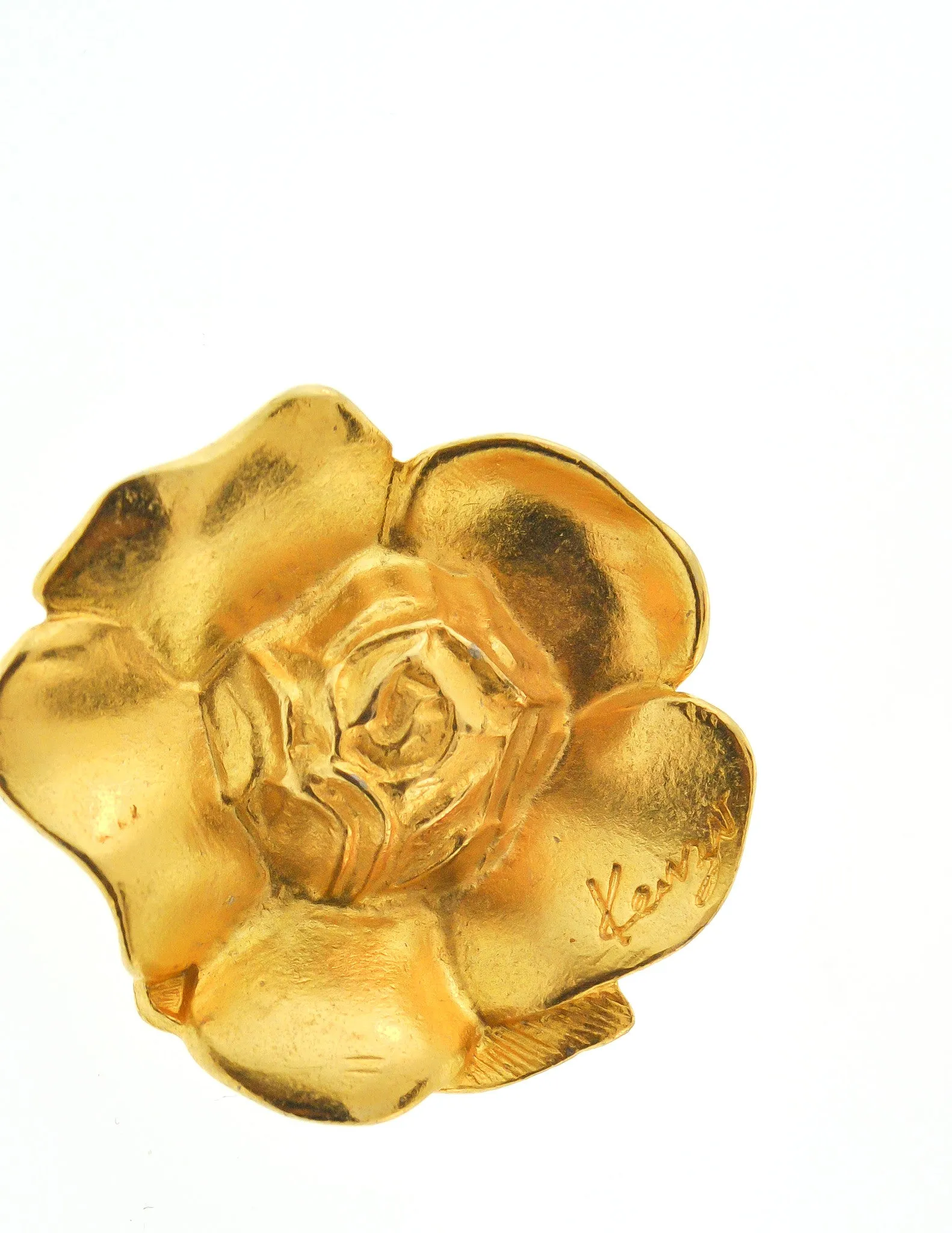 Kenzo Vintage Gold Flower Earrings