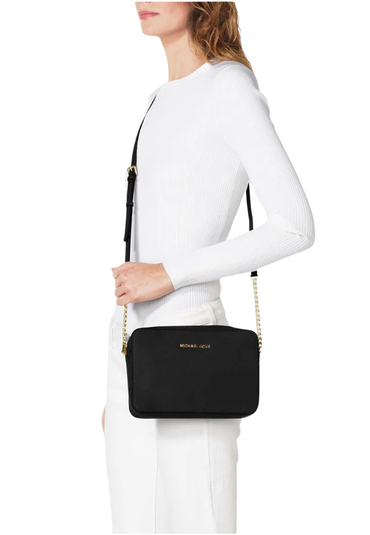 Michael Kors Jet Set Item Large EW Crossbody Leather 35T8GTTC9L in Black