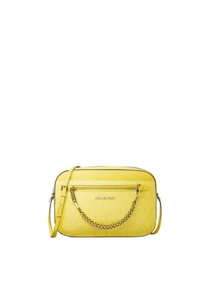 Michael Kors Jet Set Large Logo Crossbody Bag In Daisy Yellow 35F3GTTC9B