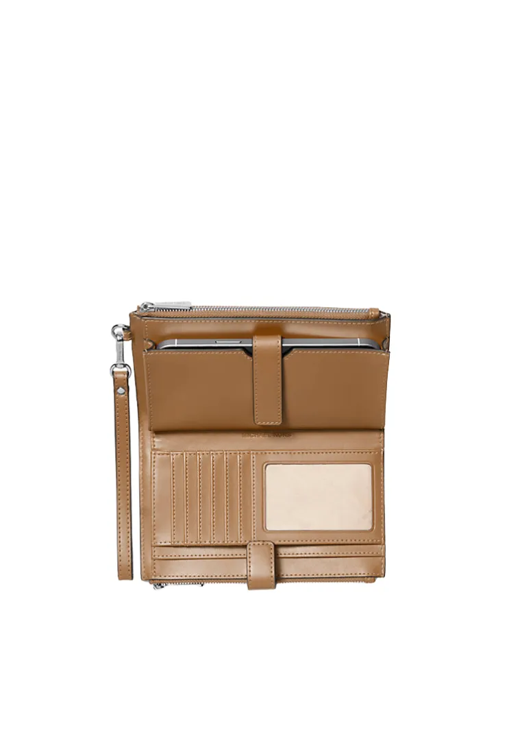 Michael Kors Jet Set Signature Logo Large Ombre Wallet In Husk 35R5STVW3V