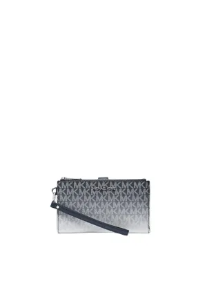 Michael Kors Jet Set Signature Logo Large Ombre Wallet In Navy Bleu Marine 35R5STVW3V