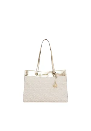 Michael Kors Jet Set Tote Bag Large Logo Functional Pockets In Pale Gold 35F4GTVT3V