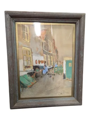 Painting of a Dutch Village 18" x 14" (P)