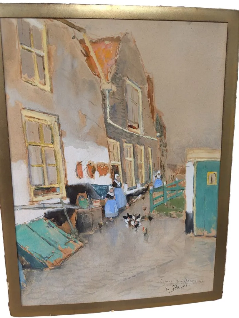 Painting of a Dutch Village 18" x 14" (P)