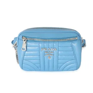 PRADA - Blue Soft Calf Impunture Diagramme Camera Belt Bag