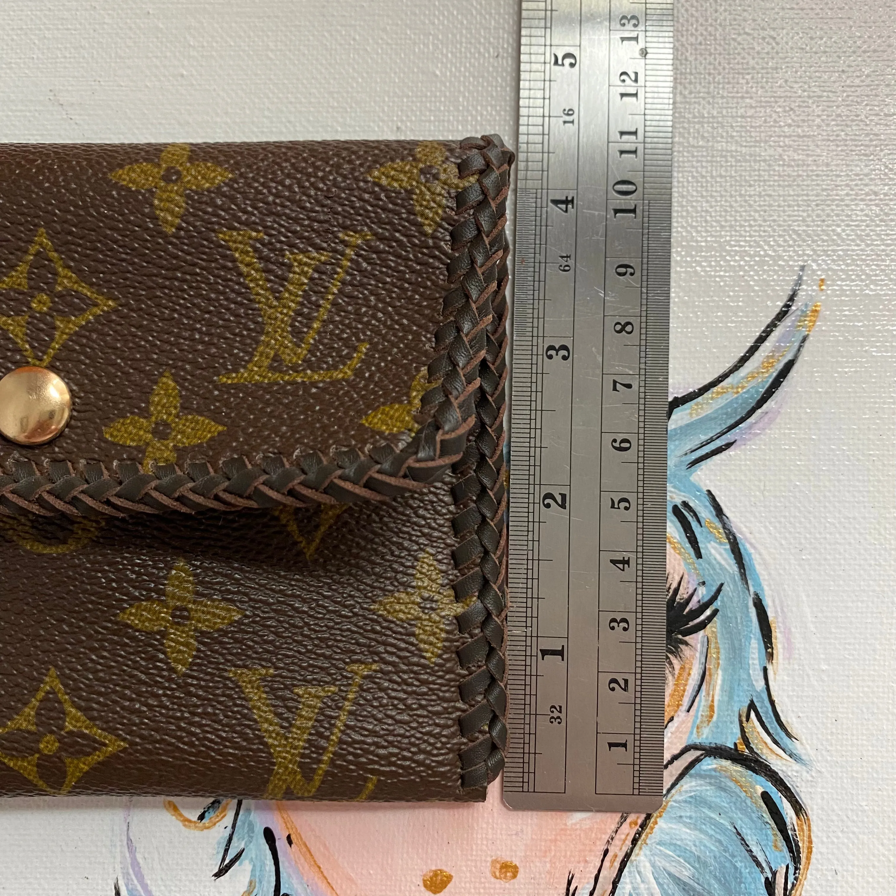 The Cardinal - Monogram Card Holder/Wallet/Wristlet in Chocolate