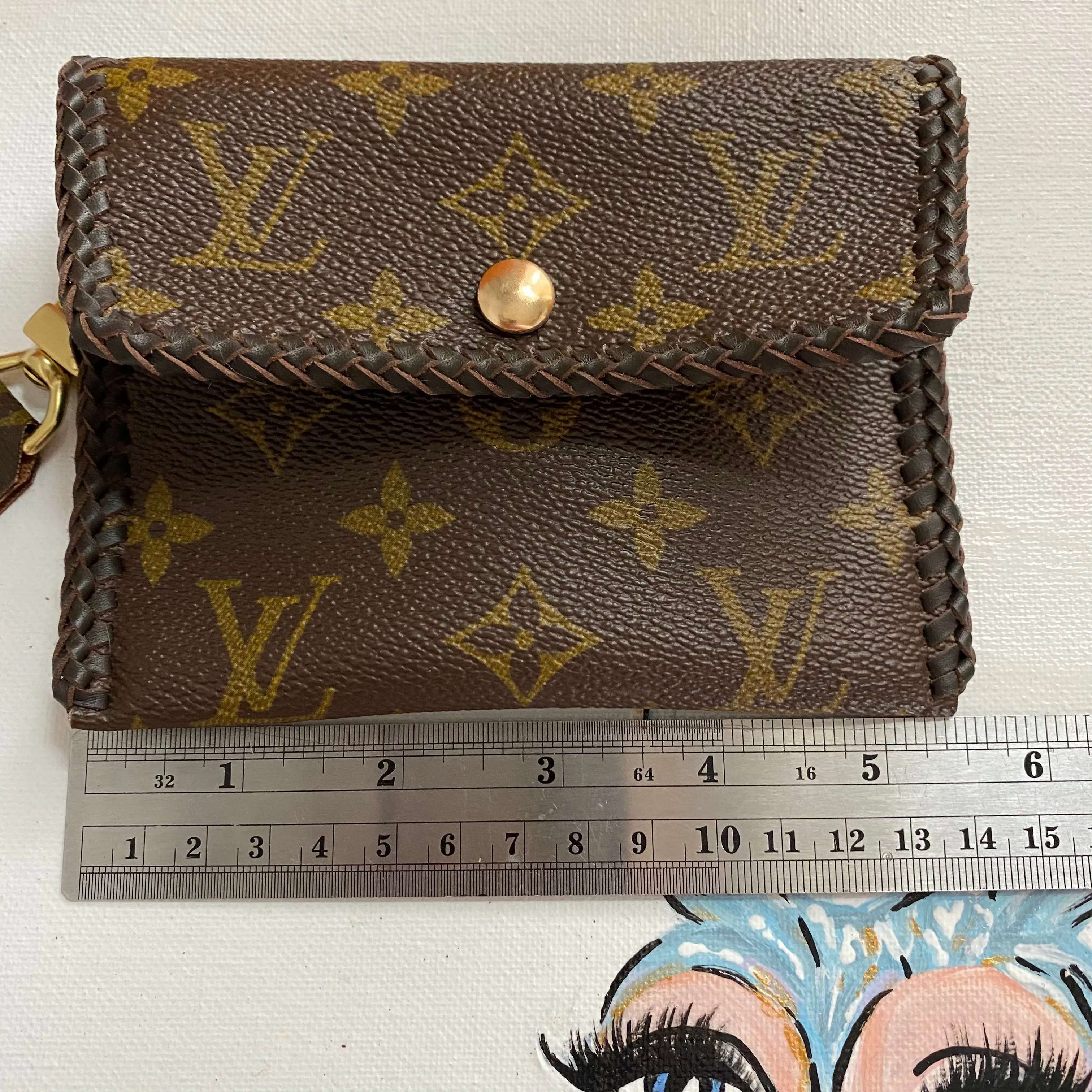 The Cardinal - Monogram Card Holder/Wallet/Wristlet in Chocolate