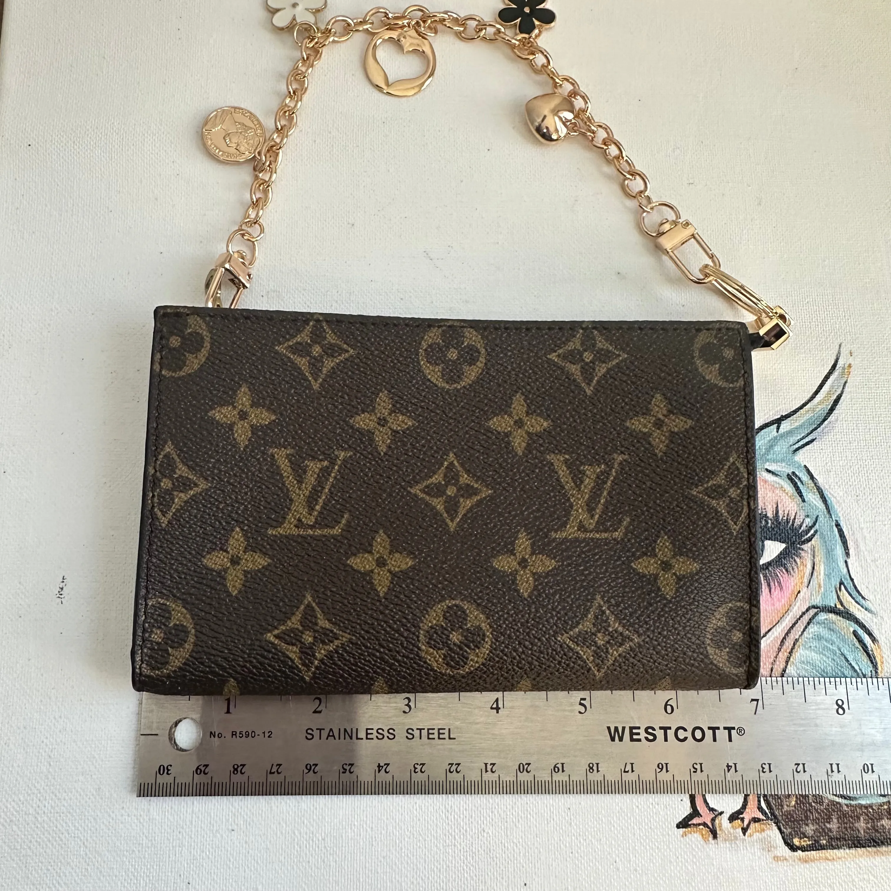 The Junco - Upcycled LV Monogram Wristlet