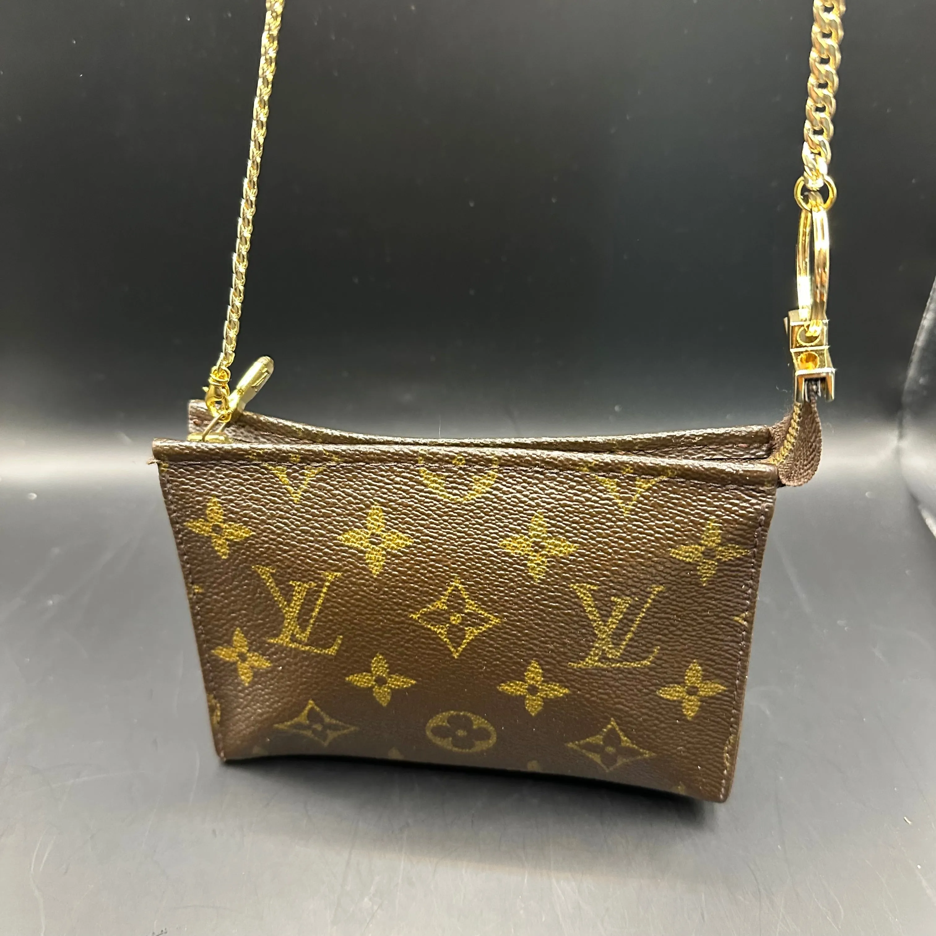 The Junco - Vintage Monogram Pouch Wristlet