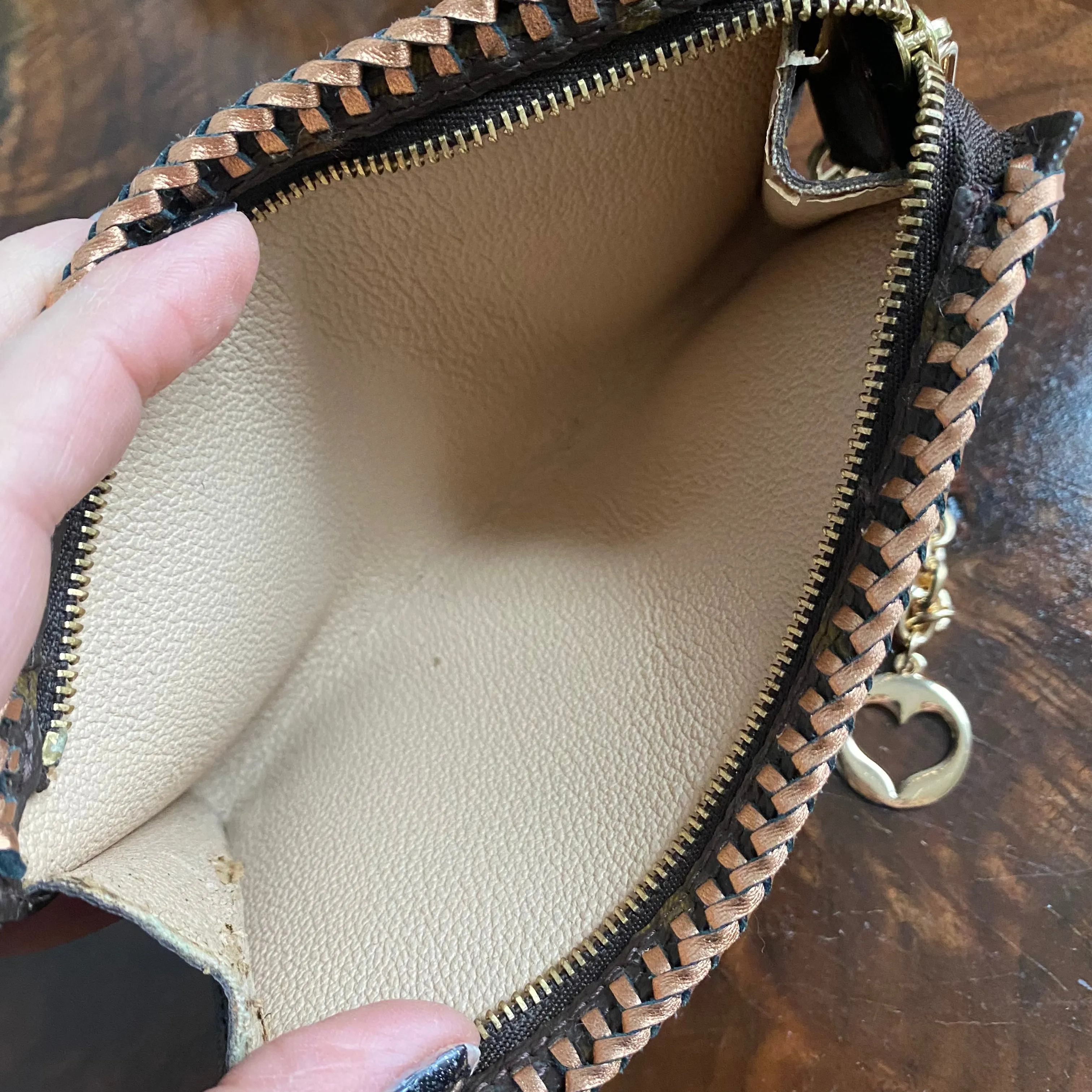The Junco - Vintage Monogram Wristlet in Rose Gold