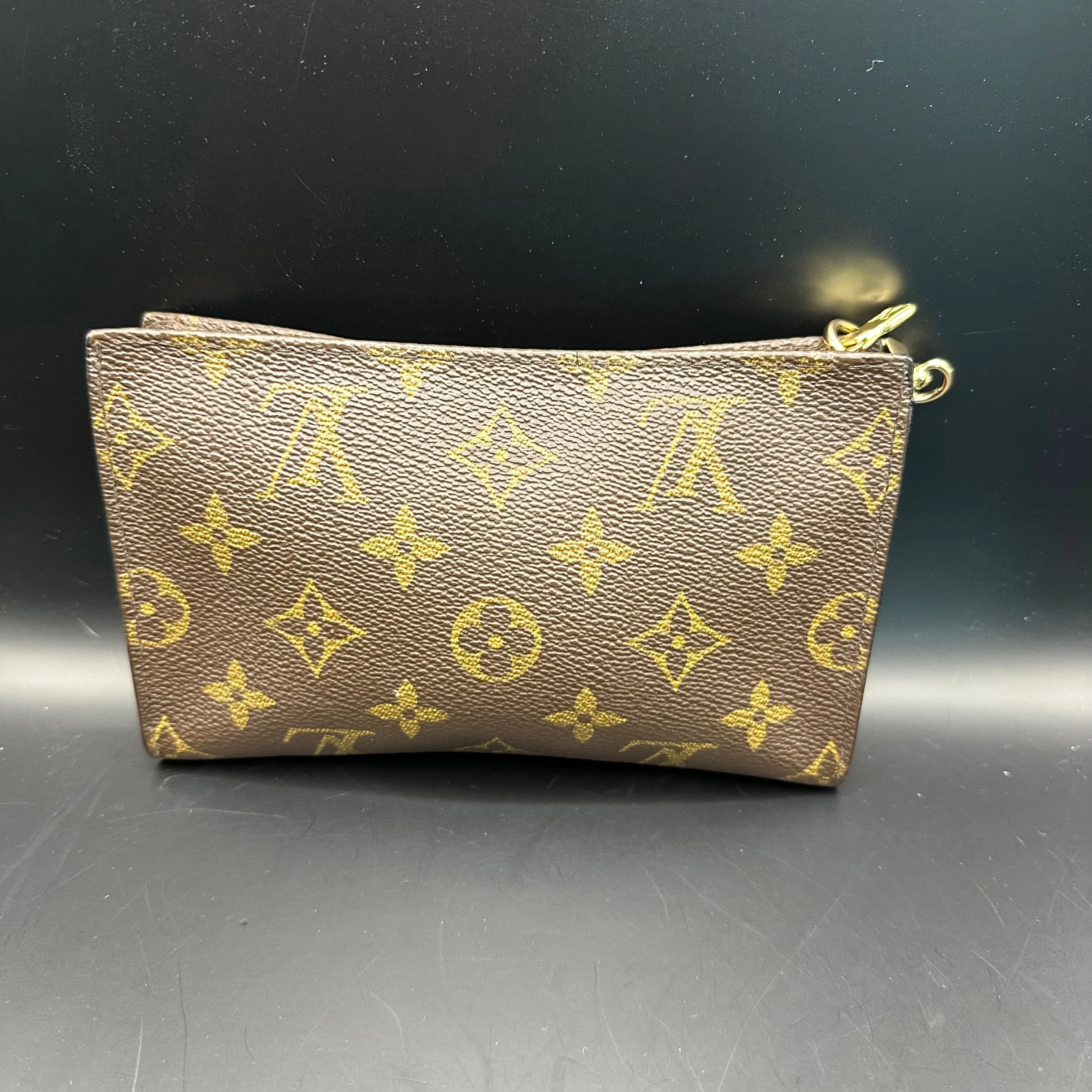 The Junco Wristlet - Vintage Monogram in Black